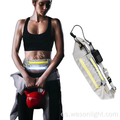 Nuevo tipo de agua Tipo-C Recargable Running LED Bag Pack Outdoor Sports Bag Night Advertencia Visible Fanny Pack Light